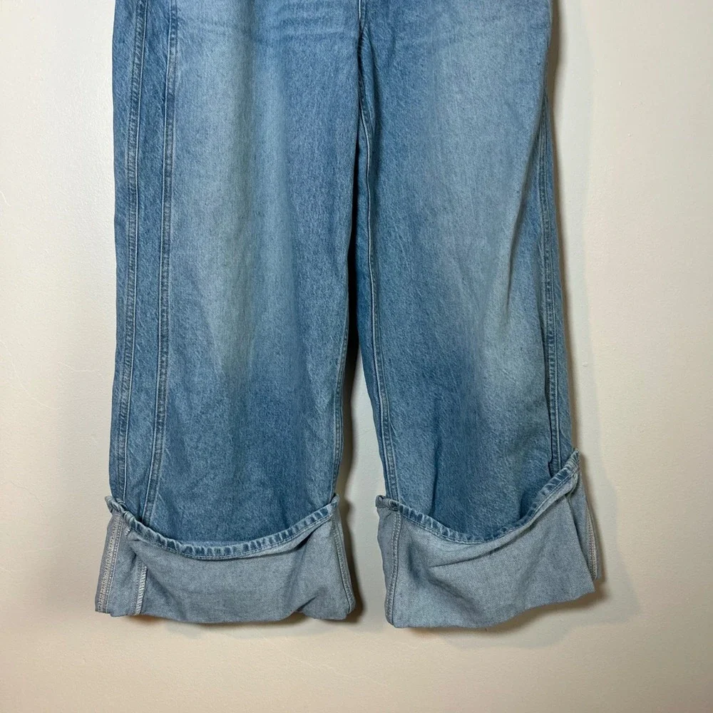 NWT We The‎ Free Final Countdown Jeans Women 31 Blue Low Rise Cuffed Boyfriend